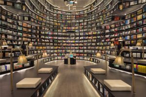Here is a theater to unfold an outstanding drama and the characters are book lovers sitting on the soft couch or standing beside the bookshelves. 0004